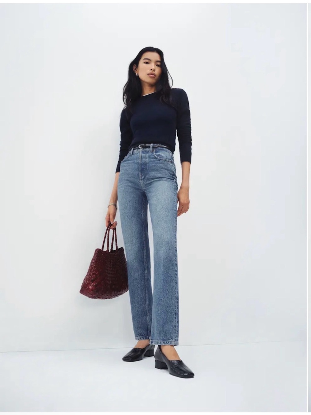 Reformation Cynthia High Rise Straight Cropped Jean